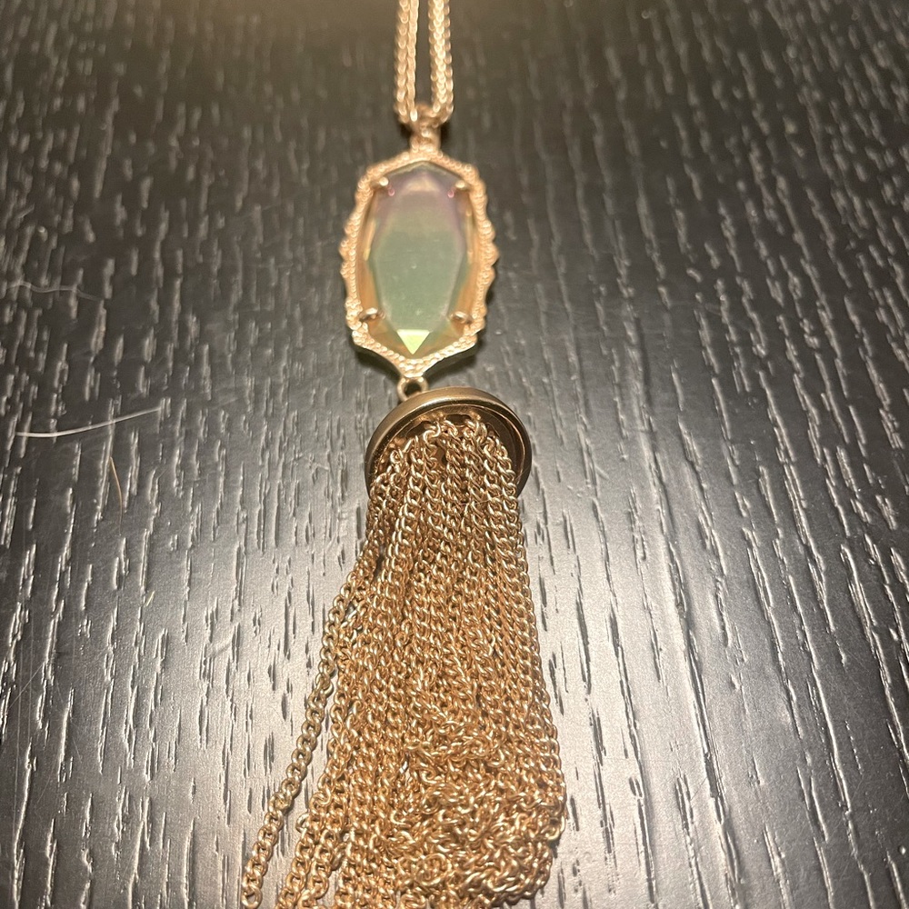 Kendra Scott Rayne Rose Gold Long Pendant Necklace